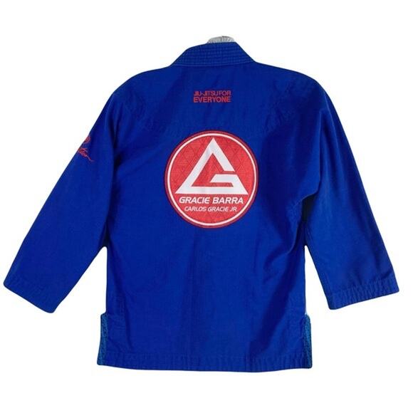 GRACIE BARRA Jiu Jitsu Karate Robe Y4 Blue - Picture 2 of 16